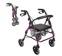 Rollator Walker with Seat and Backrest, Rolling Walker with Wheels Supports Up to 220 Lbs, Mobility Walking Aid for Elderly The New