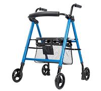 Rollator Walker with Seat, Lightweight Junior Folding Walker for Seniors and Adults with 6-Inch Wheels Supports Up to 300 Lbs