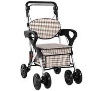 Rollator Walker with Seat Rolling Walkers for Seniors with Seat Mobility Scooter for Seniors Multifunctional Shopping Cart for The Elderly(57cm/22in)