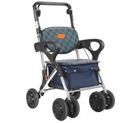 Rollator Walker with Seat Walkers for Seniors with Seat and Brake Adjustable Height Multifunctional Shopping Cart