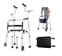 Rollator Walkers for Seniors with Seat,Stander Walker,2 Wheel Walker,Removable Seat,One-Touch Folding,Height Adjustable,Suitable for People with Limited Mobility
