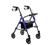 Rollator Walking Aid, Folding Rollator Walker Rollator Lightweight Foldable Shopping Cart,4 Wheel Rolling Walker Aid Padded Seat Lockable Brakes