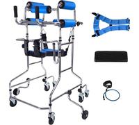 Rollator Walking Frame Portable Upright for Adults and Seniors, Anti-Recline and Anti-Rollover Design, Adjustable Height Rehabilitation Standing for Hemiplegia and Disability Aid