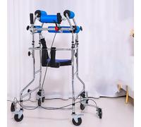 Rollator Walking Frame with Hand Brakes for Hemiplegia Rehabilitation, Adjustable Standing for Adults and Seniors, Portable Mobility Aid