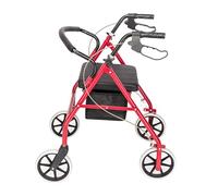 Rollators 4 Wheel with Seat Folding Lightweight - Lightweight Folding Mobility Aid - Lockable Brakes and Bag. Provides Extra Comfort, Ensures Stable Movement for Elderly or Disabled (Red)