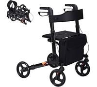 Rollators 4 Wheel with Seat Folding Lightweight,Mobility Walker for Elderly with Place and Wheels,Rollator,ed Rolling with Dual Brakes,Detachable tor