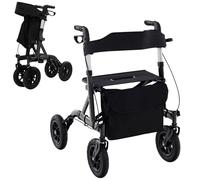 Rollators 4 Wheel with Seat Folding Lightweight,Mobility Walker for Elderly with Place and Wheels,Rollator,Height Adjustable Aluminium with Wide,All