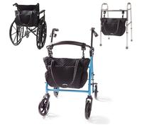 Rollatote Delight Quilted Tote with Easy Hook & Off Insulated Pockets Fits Walkers, Rollers, Wheelchairs and Scooters, black, Large, Quilted Tote Bag