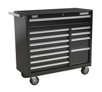 Rollcab 12 Drawer with Ball Bearing Slides Heavy-Duty - Black - Sealey AP41120B