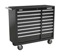 Rollcab 16 Drawer with Ball Bearing Slides Heavy-Duty - Black - Sealey AP41169B