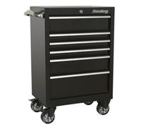 Rollcab 6 Drawer 675mm Heavy-Duty Black - Sealey PTB67506 New