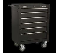 Rollcab 6 Drawer with Ball-Bearing Slides - Black