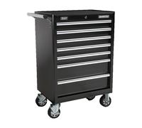 Rollcab 7 Drawer with Ball-Bearing Slides - Black From Sealey