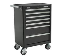 Rollcab 7 Drawer with Ball Bearing Slides - Black - Sealey AP26479TB New
