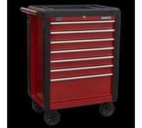 Rollcab 7 Drawer with Ball-Bearing Slides - Red