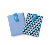 Roll'eat ® Pack 2 Units - Boc'n'Roll Nature Blue & Tiles Blue | Reusable Sandwich Wrap | Eco-Friendly Food Holder | Washable BPA Free Wrap