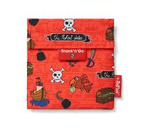 Roll'eat ® | Reusable Snack Bag | Kids Snacks Container | Eco Friendly Food Bag | Pirates Red Snack Holder - Snack'n'Go Kids