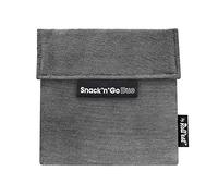 Roll'eat ® | Reusable Snack Bag | Kids Snacks Container | Eco Friendly Food Bag | Reusable Bag for Snack Storage | Gray Color - Snack'n'Go Duo Nature