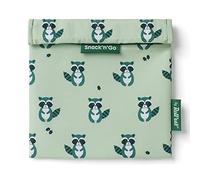 ROLL'EAT ® Snack'n'Go Animals | Reusable Snack Bag | Kids Snacks Container | Eco Friendly Food Bag | Reusable Bag for Snack Storage | Raccoon Design