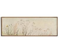 Rolled Canvas Vintage Farmhouse Bedroom Wall Decor Over End Table - Vertical Wall Art Entryway - 16x48 - Beige Neutral Wildflower Picture Warm Serene Antique Long Aesthetic Cottagecore Print Poster