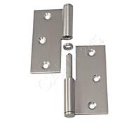Rolled Door Hinge Stainless Steel Straight Left 90x90mm