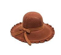 Rolled Fisherman Straw Hat Women's Beach Big Brim Summer Foldable Woven Sun Hat
