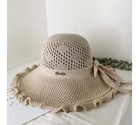 Rolled Fisherman Straw Hat Women's Beach Big Brim Summer Foldable Woven Sun Hat