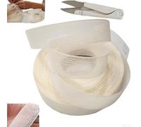 Rolled Hem Tape, Reusable Fishbone Narrow Hem Sewing Tape, Ban Roll Sewing Hemming Guide Stabilizer for Sewing, Seam Stabilizer for Chiffon, Dresses & Thin Fabrics (1.38 inches, 6.5 Yard)