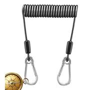 Rolled Hook, Heavy Duty Retractable Rope - Stainless Steel Wire Retention Elastic Safety Key Cord for Mountaineering, Boating, Hiking