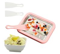 Rolled Ice Cream Machine - Homemade Yogurt Rolls Tray - Instant Cold Plate with 2 Spatulas | for Home Kitchen Party Family Gathering Outdoor Holiday Cooking