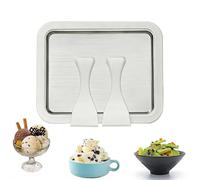 Rolled Ice Cream Maker, 2026 Instant Ice Cream Roller Making Machine, Stainless Steel Instant Freeze Plate with 2 Scrapers, DIY Rolled IceCream Tray for Sorbet, Frozed Yogurt (White 10.24in)