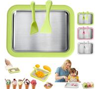 Rolled Ice Cream Maker,At Home Rolled Ice Cream Maker, Instant IceCream Roller Making Machine, With 2 Spatulas and Stainless Steel Cool Plate, For Frozen Yoghurt Gelato Soft