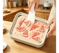 Rolled Ice Cream Maker, Instant Freeze Plate with 2 Scraper, Waterproof & No Power Required, Stainless Steel Ice Cream Roller Tray for Frozen Yoghurt Soft Serve(White,23cm)