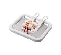 Rolled Ice Cream Maker Instant Ice Cream Roll Maker DIY Roller Pan With 2 Scrapers Make Easy Rolls Cold Sweet Fried Food Plate For Homemade Rolled Yogurt Home Kitchen Family