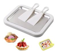 Rolled Ice Cream Maker, Instant IceCream Makers, Ice Cream Roller Maker with 2 Spatulas, Food Grade Stainless Steel Roll IceCream Tray, Homemade DIY Smoothies, Frozen Yogurt Makers(White)