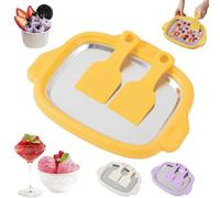 Rolled Ice Cream Maker Kit, 2026 New At Home Rolled Ice Cream Kit,Multifunctional Stainless Steel Instant Freeze Plate with 2 Scrapers,DIY Rolled Ice Cream Tray,Easy Homemade Desserts