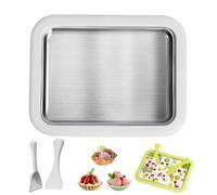 Rolled Ice Cream Maker Kit, 2026 New At-Home Rolled Ice Cream Machine with Instant Freeze Tray & 2 Scrapers, Homemade DIY Ice Cream Tray for Kids Adults, Stainless Steel Dessert Maker