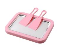 Rolled Ice Cream Maker Kit At-Home DIY Rolled Ice Cream Tray for Yogurt (Pink)