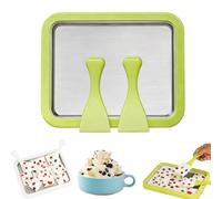 Rolled Ice Cream Maker Kit, At-Home Rolled Ice Cream Maker Kit Instant Freeze Plate with 2 Scrapers, DIY Rolleds IceCream Tray, Soft Serve Slushies Gelato Pan and Roll, Fun Family Activity