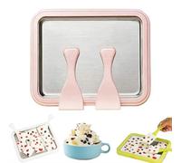 Rolled Ice Cream Maker Kit, At-Home Rolled Ice Cream Maker Kit Instant Freeze Plate with 2 Scrapers, DIY Rolleds IceCream Tray, Soft Serve Slushies Gelato Pan and Roll, Fun Family Activity