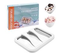 Rolled Ice Cream Maker Kit, DIY Ice Cream Roll Tray with 2 Scrapers,Stainless Steel Freezing Plate for Rolled Ice Cream,Homemade DIY for Fun Activities-White