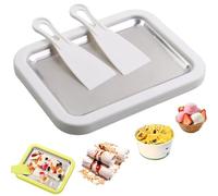 Rolled Ice Cream Maker Kit, Ice Cream Roll Maker, Includes 2 Spatulas, Manual Operation for Rolled Ice Cream, Sorbet, Frozen Yogurt, Food-Grade Stainless Steel