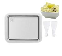 Rolled Ice Cream Maker, Rolled Ice Cream Machine, Manual Stainless Steel Portable Quick Roller Plate Pan for Kitchen, Fruit Platter, Refrigerator