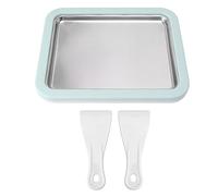 Rolled Ice Cream Maker Stainless Steel Instant Cold Pan Plate Homemade DIY Serve with 2 Spatula for Ice Cream Slushies Yogurt