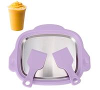 Rolled Ice Cream Maker, Stainless Steel Mini Freezable Roll Plate Ice Cream Maker Frozen Yogurt Roller Freezable Tray with 2 Scrapers for Kids Homemade Ice Cream Slushies Frozen Yogurt Gelato