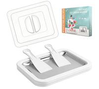 Rolled Ice Cream Maker Tray with Lid and 2 Scrapers, 304 Stainless Steel Ice Cream Roll Pan, 10.2 x 8.3 x 1.3 Inch Manual Instant Frozen Dessert Maker for DIY Ice Cream, Yogurt, Sorbet, Family Fun