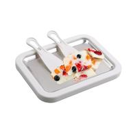 Rolled Ice Cream Tray - 22 x 17.5 x 3.5 cm Stainless Steel Ice Cream Cooling Plate, Portable Rolled Dessert Tray, Bar Accessories with Scrapers | For Use in Outdoor Kitchen on Shop Par