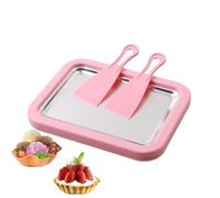 Rolled Ice Cream Tray, Food-Grade Stainless Steel Portable Bar Supplies with 2 Scrapers, Ice Cream Cold Plate, for Shop, Party, Outdoor, Kitchen, Cafe, Home, Summer, Snacks, Christmas, Birthday, Event
