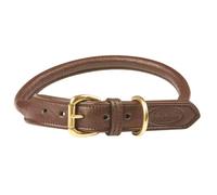 WeatherBeeta Rolled Leather Dog Collar - Brown - Medium