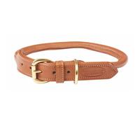 WeatherBeeta Dog Collar – Rolled Leather – Tan – Medium
